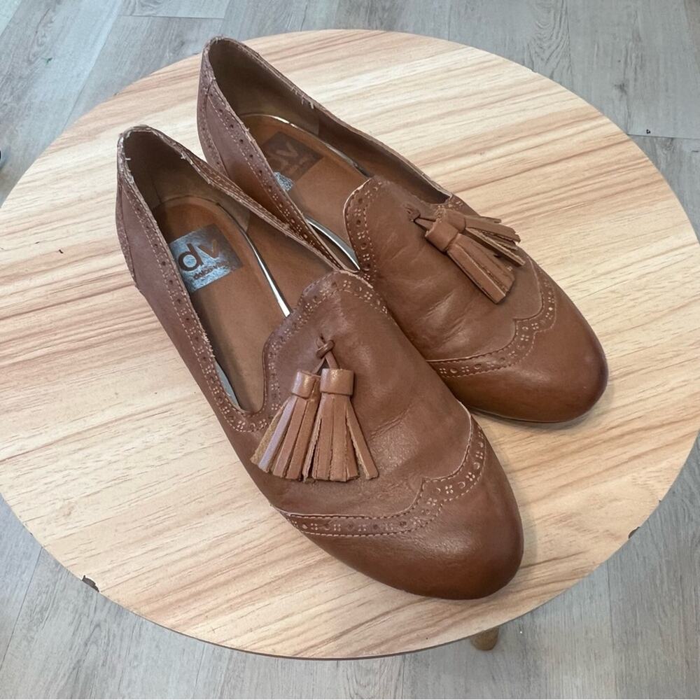 DOLCE VITA Brown Camel Vegan Leather Tassel Oxford Style Loafers 6